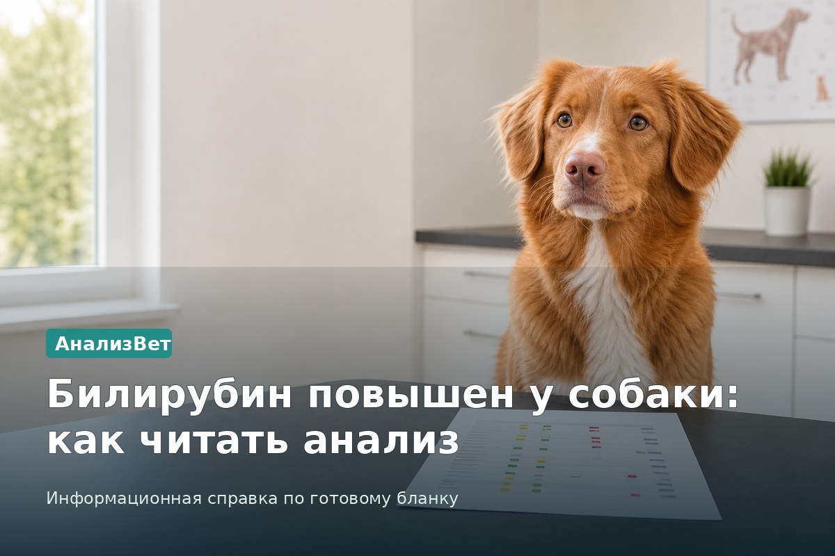 Инфографика АнализВет: Билирубин повышен у собаки: как читать анализ