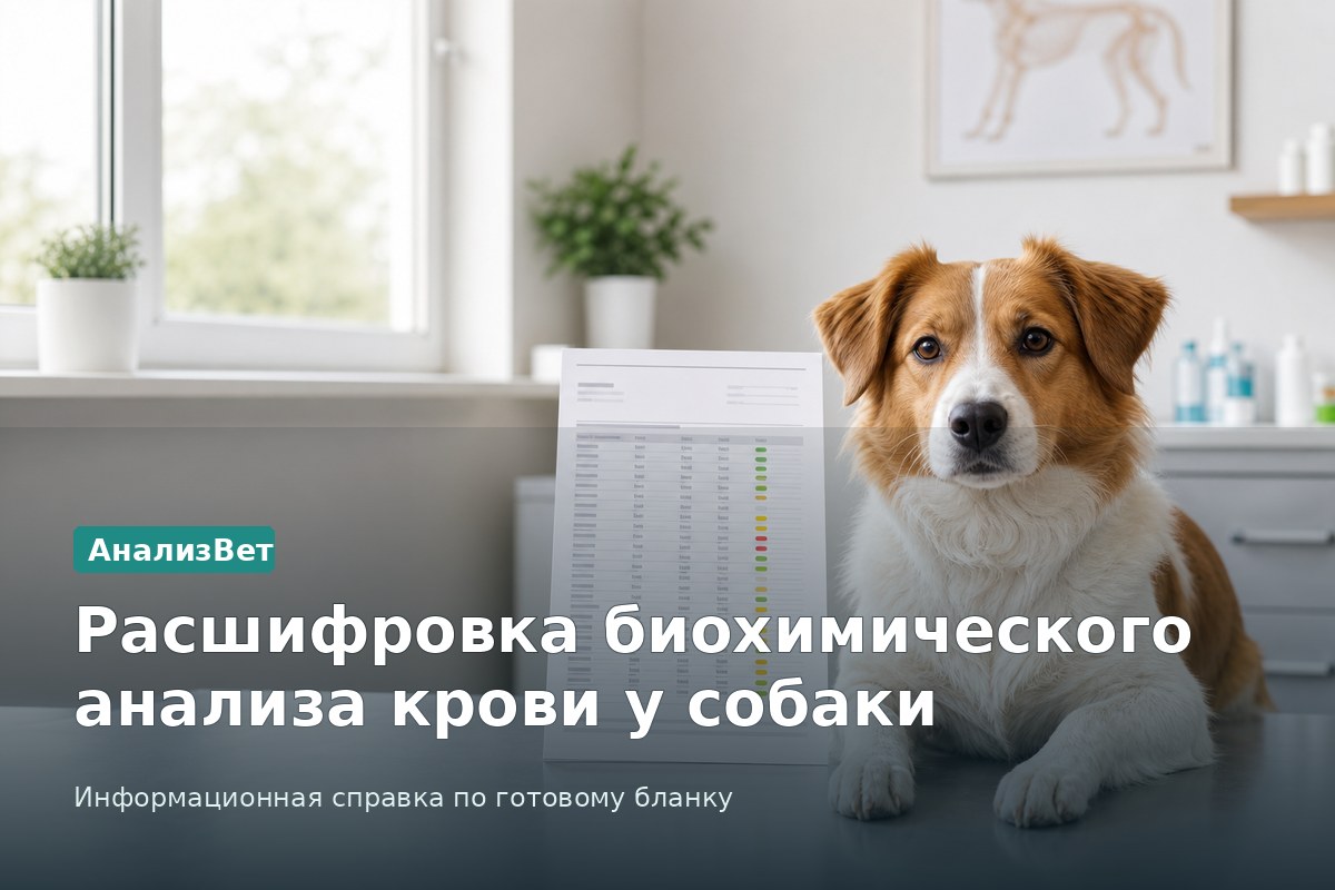 Инфографика АнализВет: Расшифровка биохимического анализа крови у собаки
