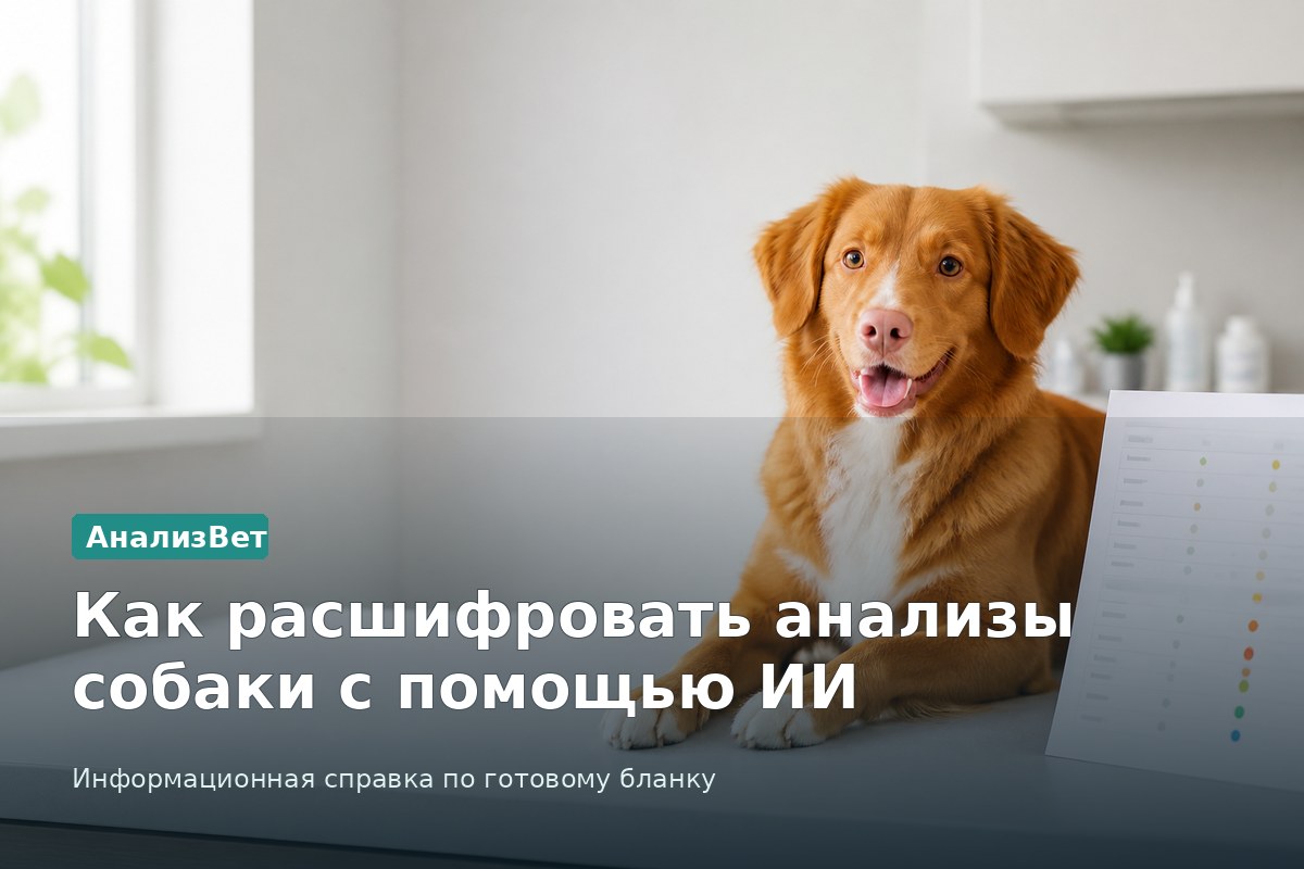 Инфографика АнализВет: Как расшифровать анализы собаки с помощью ИИ