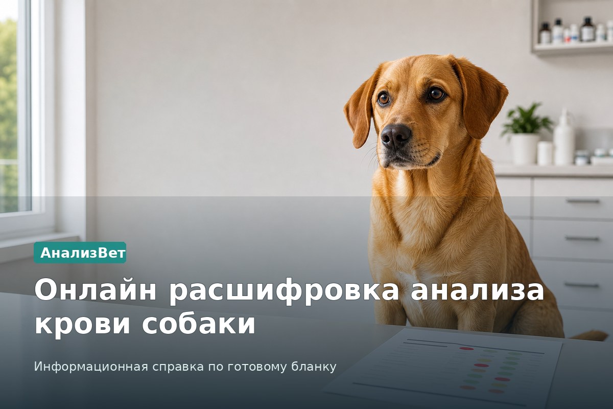 Инфографика АнализВет: Онлайн расшифровка анализа крови собаки