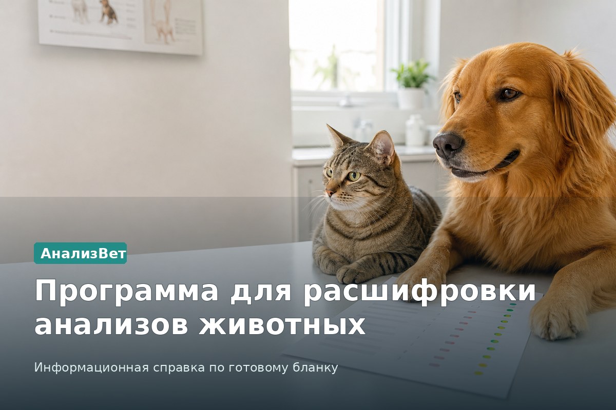 Инфографика АнализВет: Программа для расшифровки анализов животных