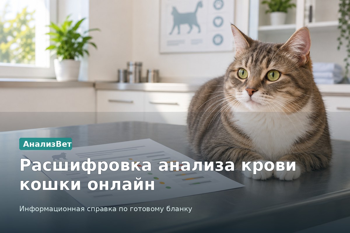 Инфографика АнализВет: Расшифровка анализа крови кошки онлайн