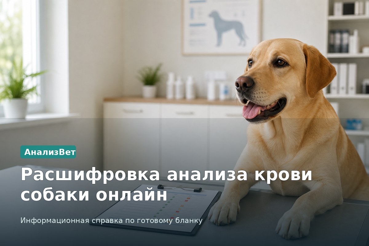 Инфографика АнализВет: Расшифровка анализа крови собаки онлайн