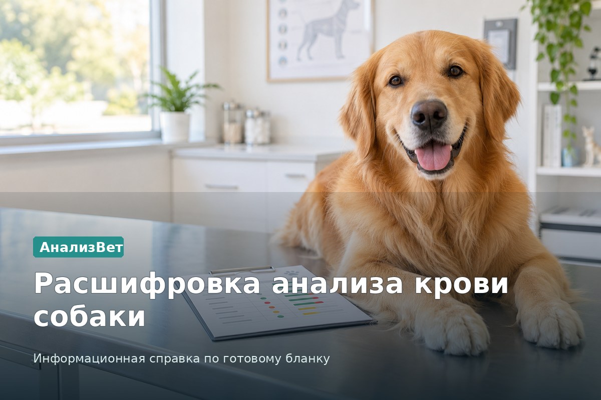 Инфографика АнализВет: Расшифровка анализа крови собаки