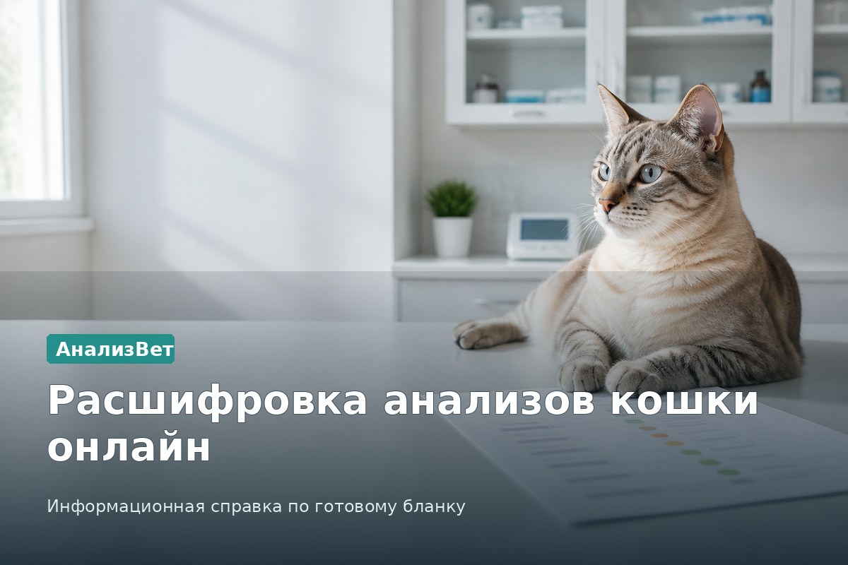 Инфографика АнализВет: Расшифровка анализов кошки онлайн