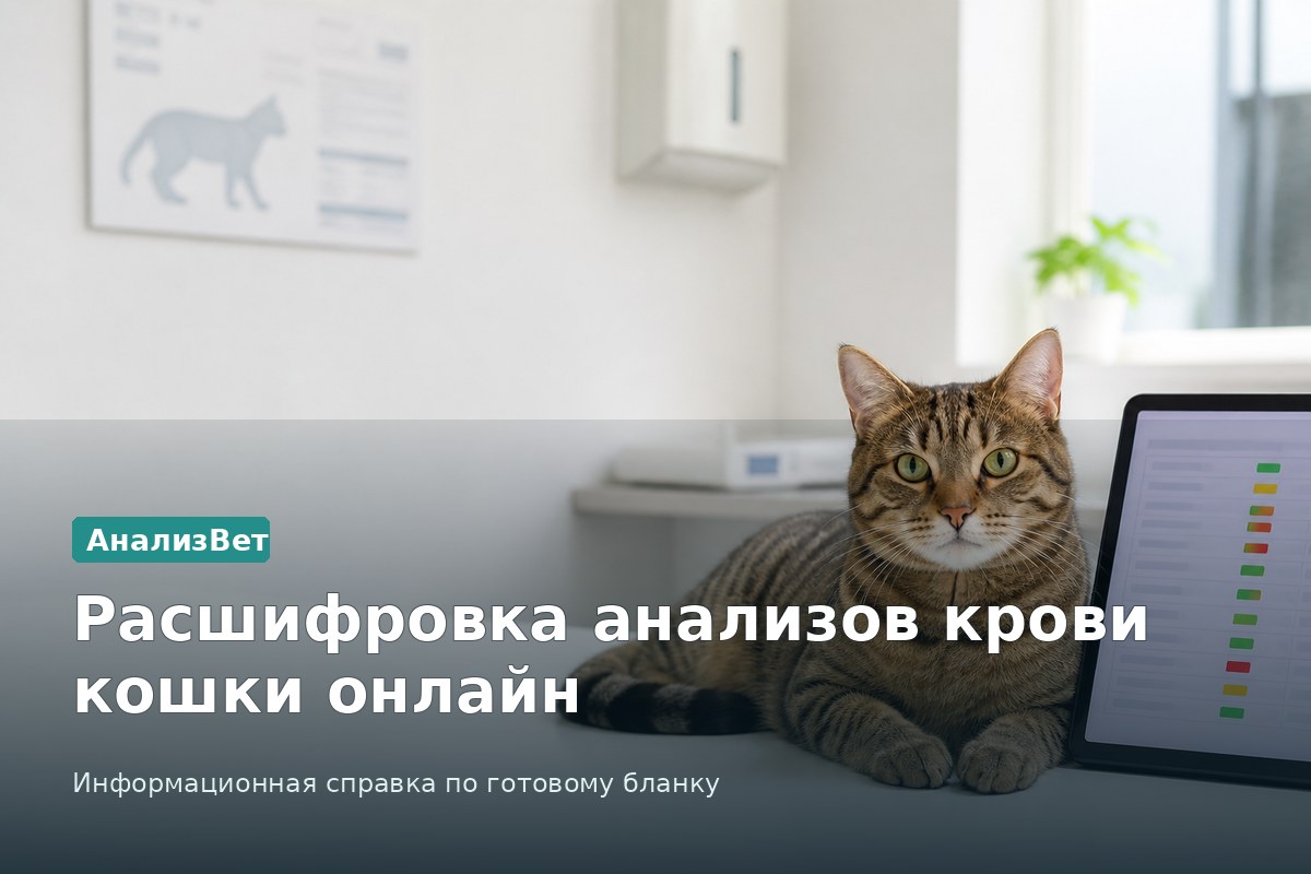Инфографика АнализВет: Расшифровка анализов крови кошки онлайн