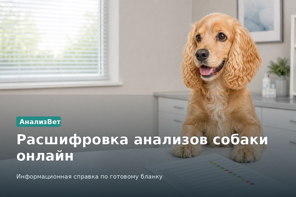 Инфографика АнализВет: Расшифровка анализов собаки онлайн