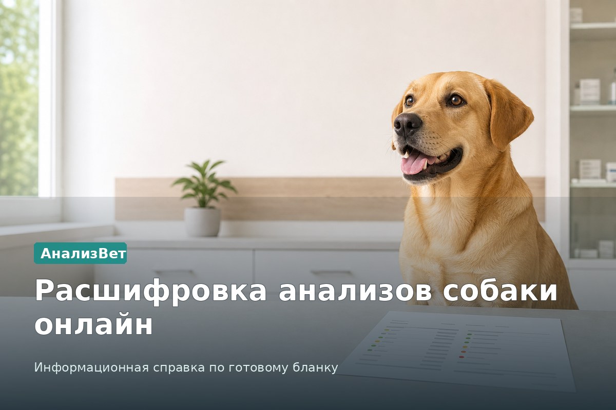 Инфографика АнализВет: Расшифровка анализов собаки онлайн