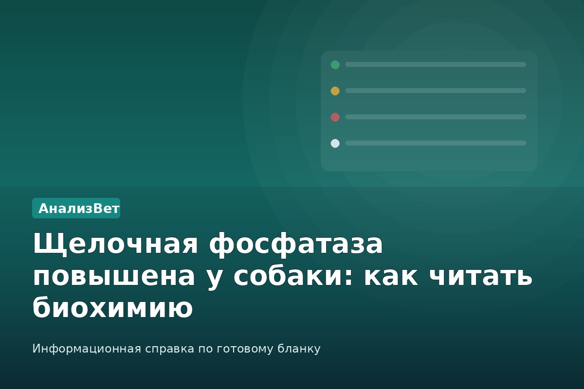 Инфографика АнализВет: Щелочная фосфатаза повышена у собаки: как читать биохимию