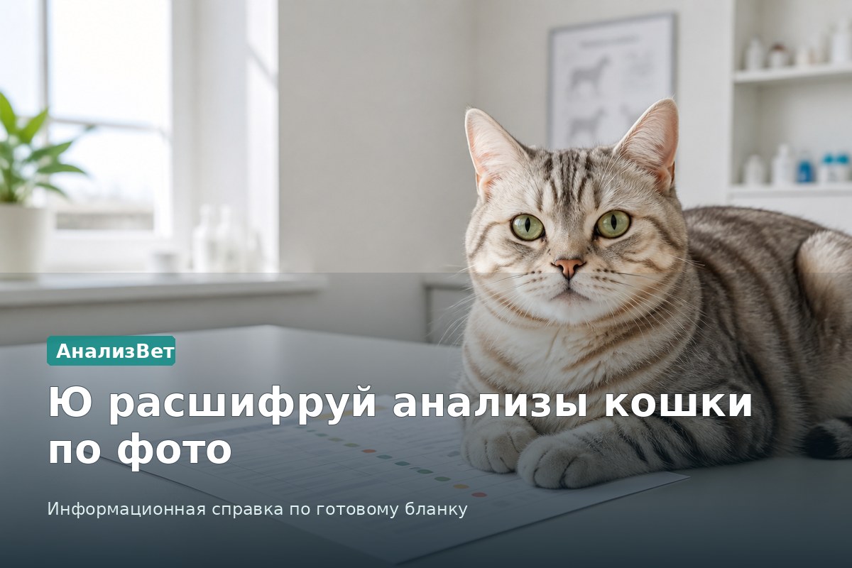Инфографика АнализВет: Ю расшифруй анализы кошки по фото